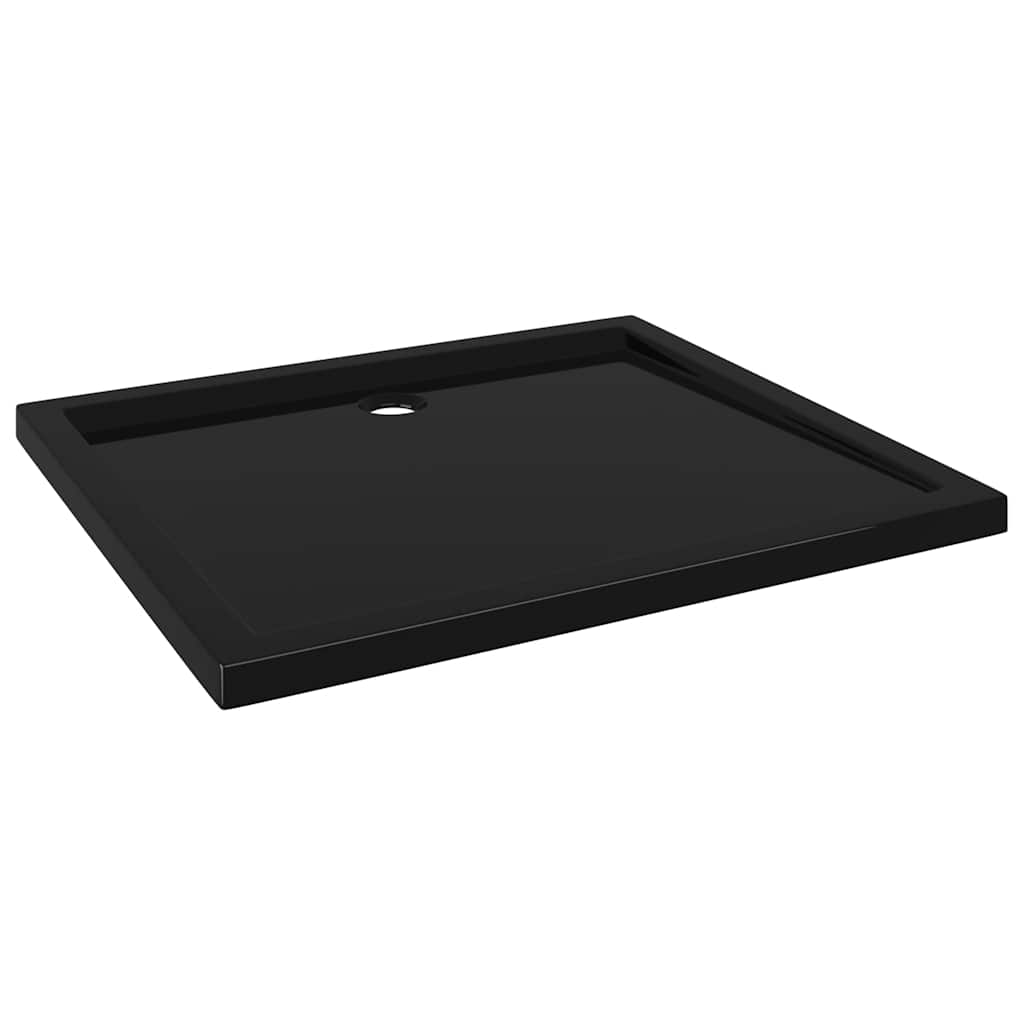 téglalap alakú fekete ABS zuhanytálca 80 x 90 cm