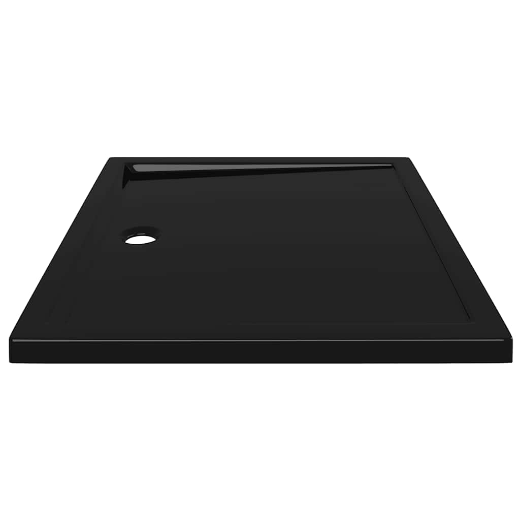 téglalap alakú fekete ABS zuhanytálca 80 x 90 cm