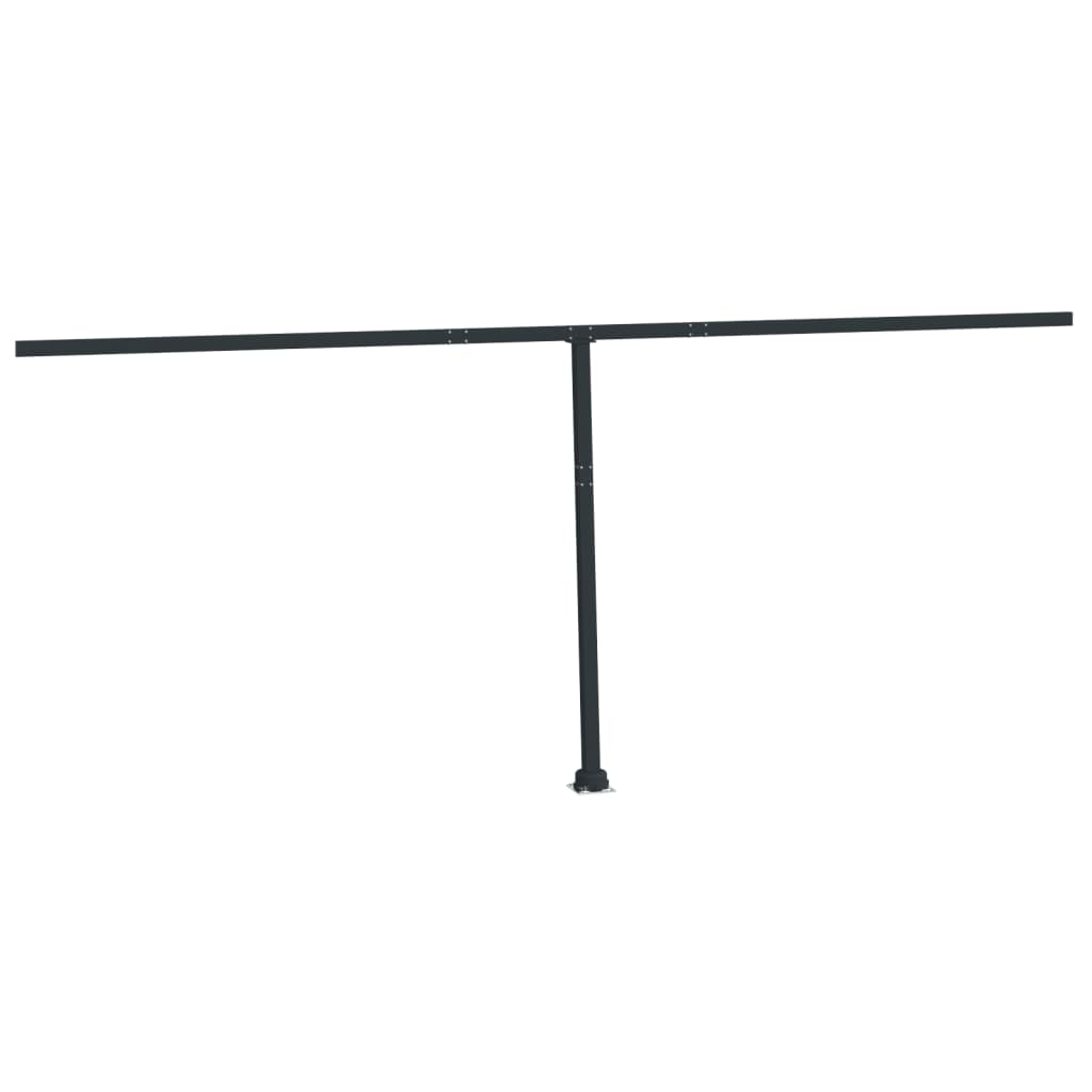antracitszürke vas napellenző rúd szett 600x245 cm