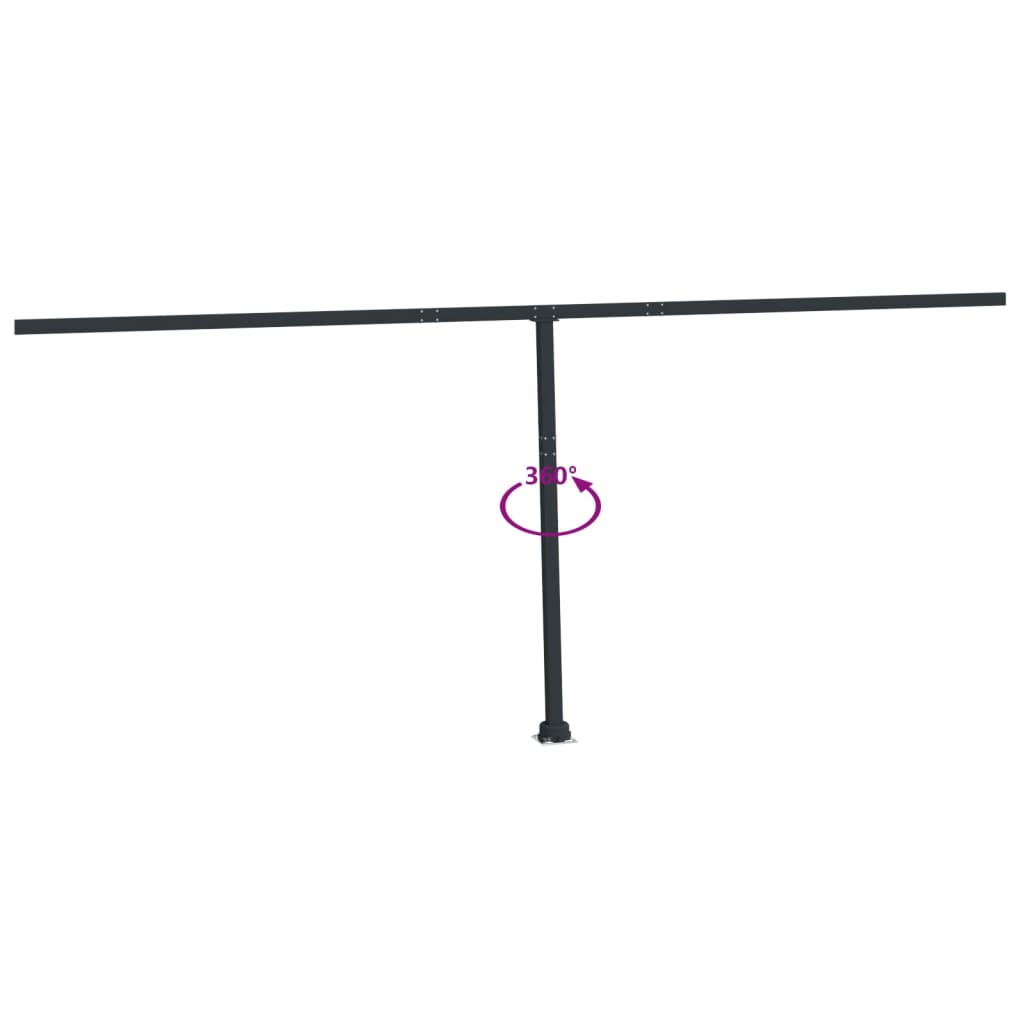 antracitszürke vas napellenző rúd szett 600x245 cm
