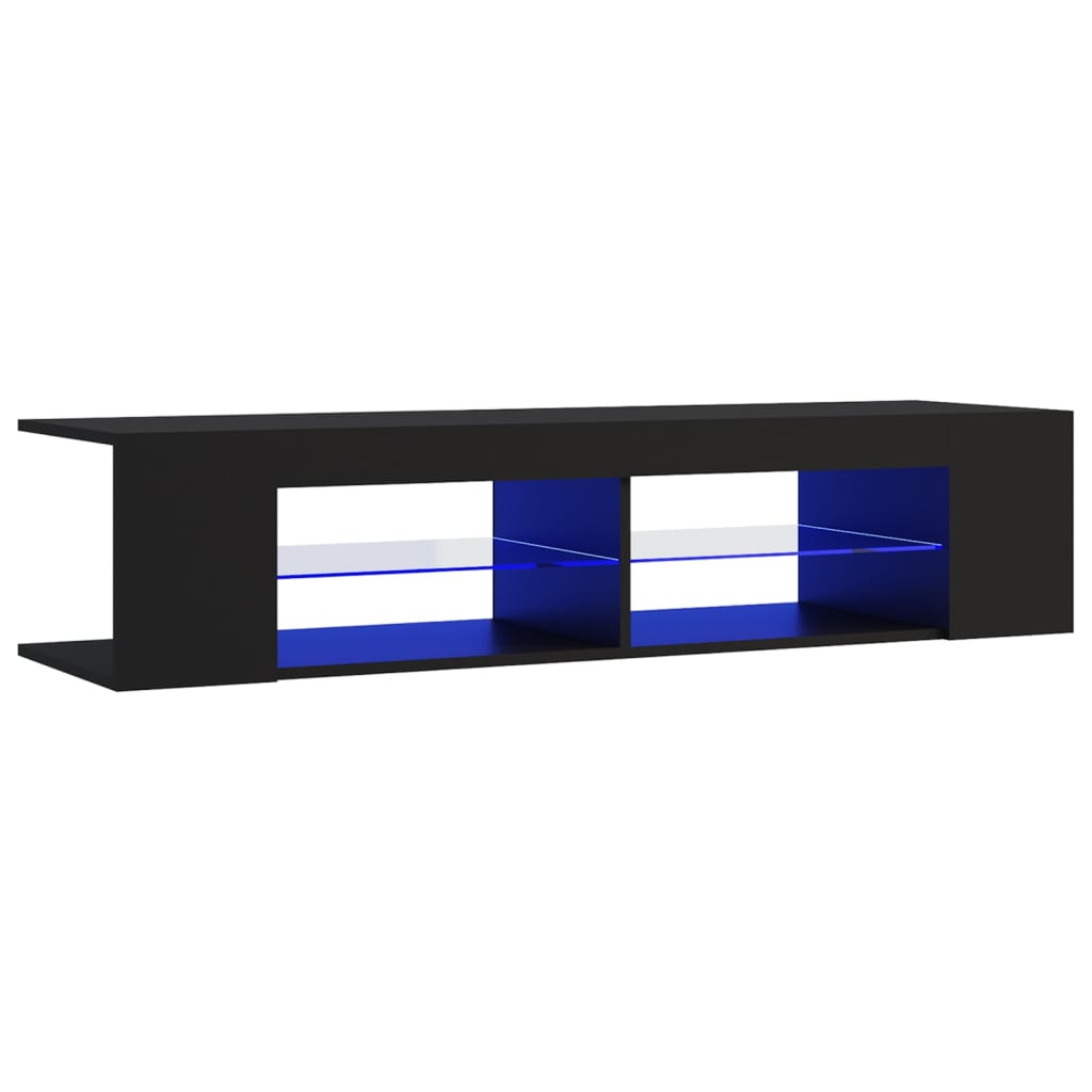 fekete TV-szekrény LED-lámpákkal 135 x 39 x 30 cm