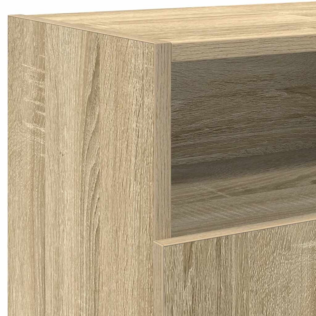 sonoma tölgy színű TV-szekrény LED lámpákkal 120x30x50 cm