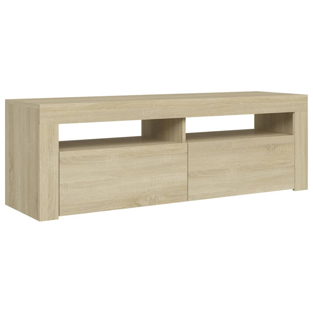sonoma tölgy színű TV-szekrény LED-lámpákkal 120 x 35 x 40 cm