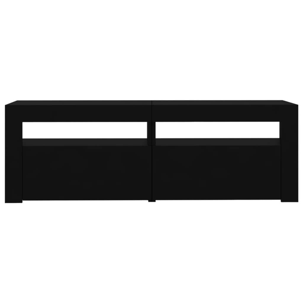 fekete TV-szekrény LED-lámpákkal 120 x 35 x 40 cm