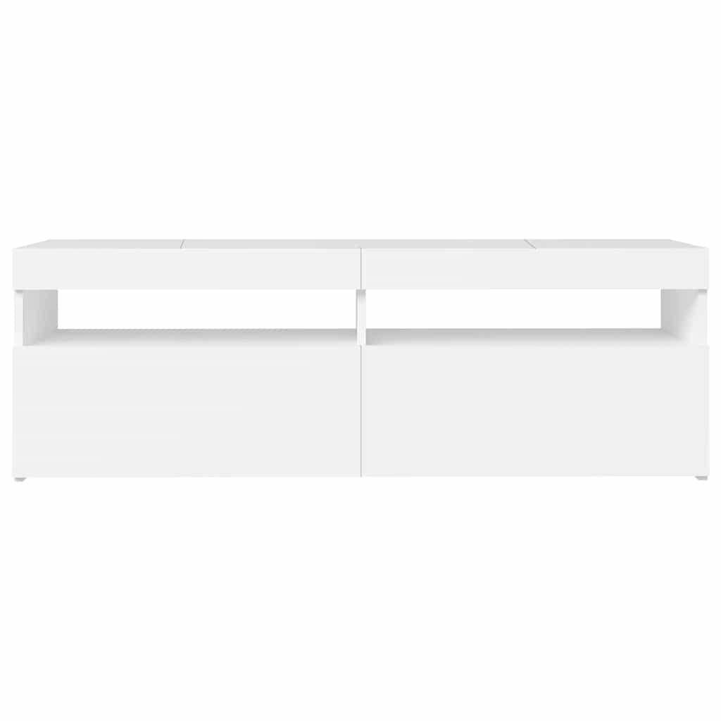 fehér TV-szekrény LED-lámpákkal 120 x 35 x 40 cm