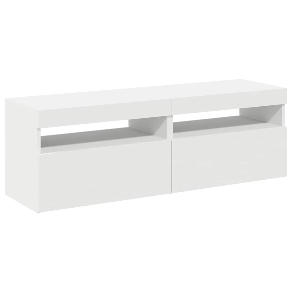 2 db fehér TV-szekrény LED-lámpákkal 60 x 35 x 40 cm