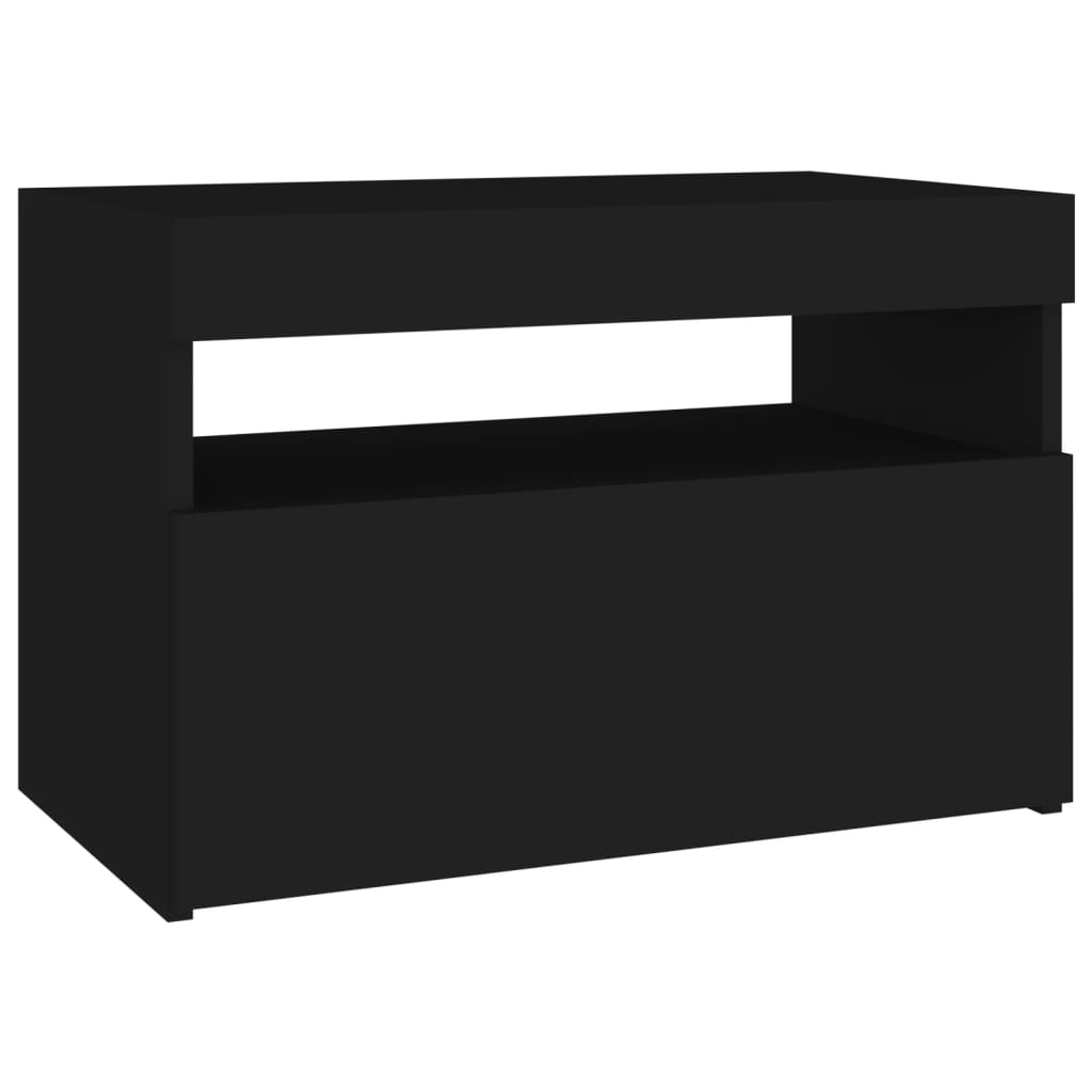 fekete TV-szekrény LED-lámpákkal 60 x 35 x 40 cm