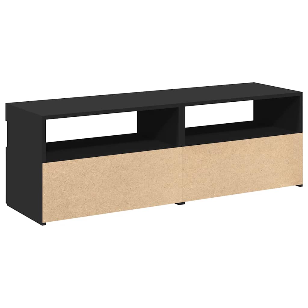2 db fekete TV-szekrény LED-lámpákkal 60 x 35 x 40 cm