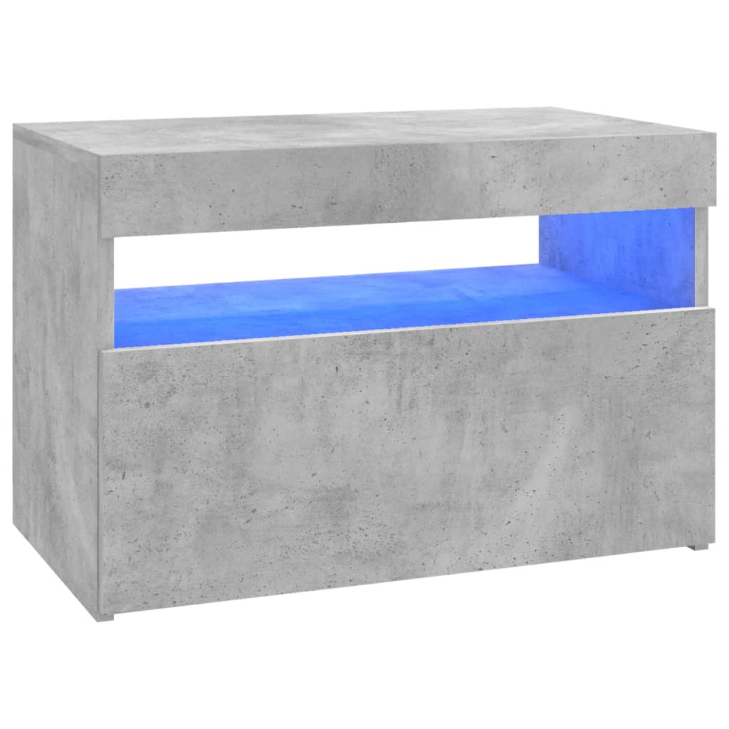 betonszürke TV-szekrény LED-lámpákkal 60 x 35 x 40 cm