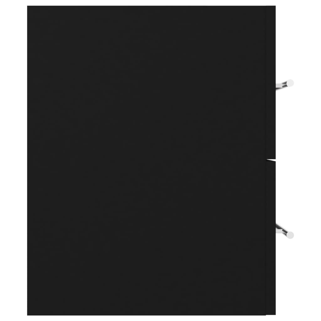 fekete szerelt fa mosdószekrény 100 x 38,5 x 48 cm