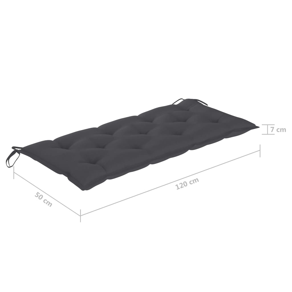 tömör tíkfa hintaágy antracitszürke párnával 170 cm