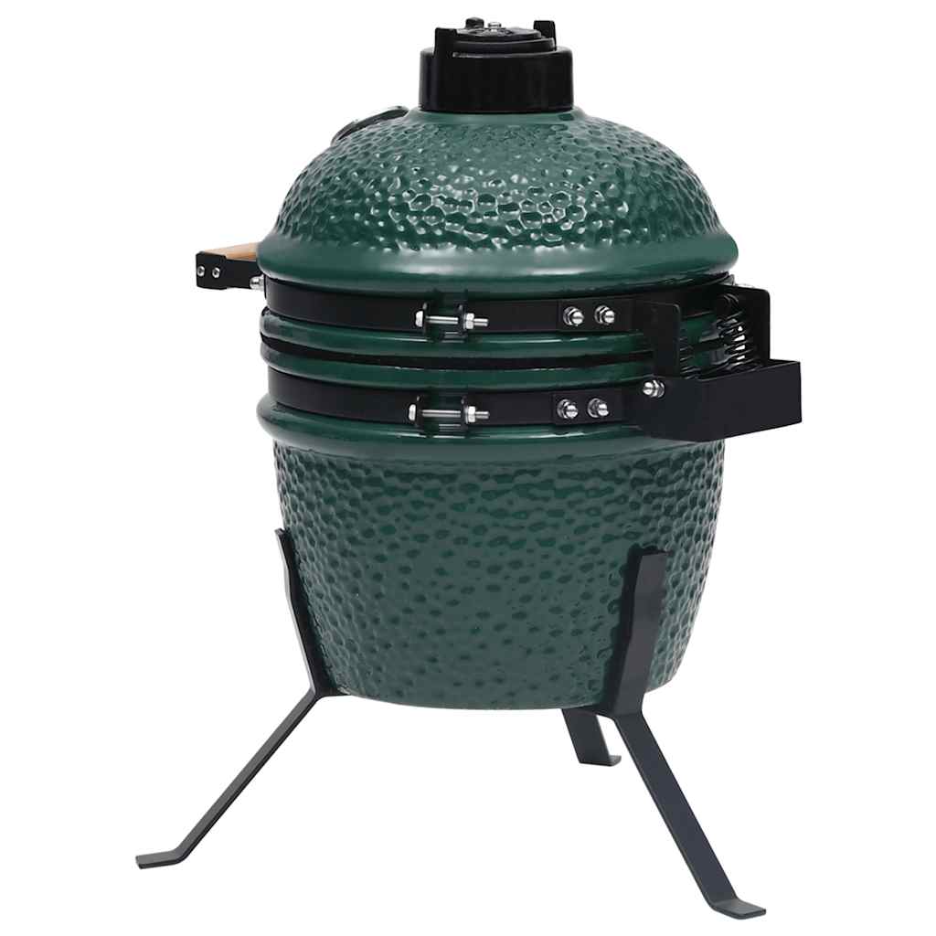 zöld kerámia 2 az 1-ben Kamado grillsütő füstölővel 56 cm
