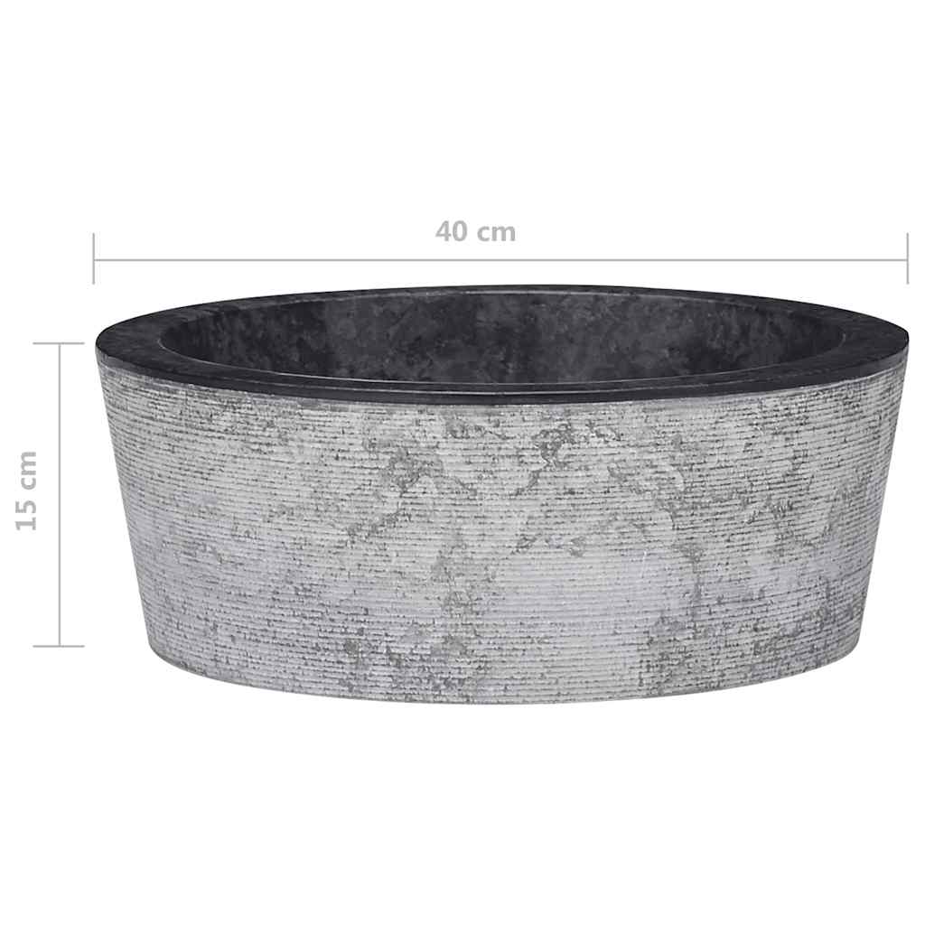 fekete márvány mosdókagyló Ø40 x 15 cm