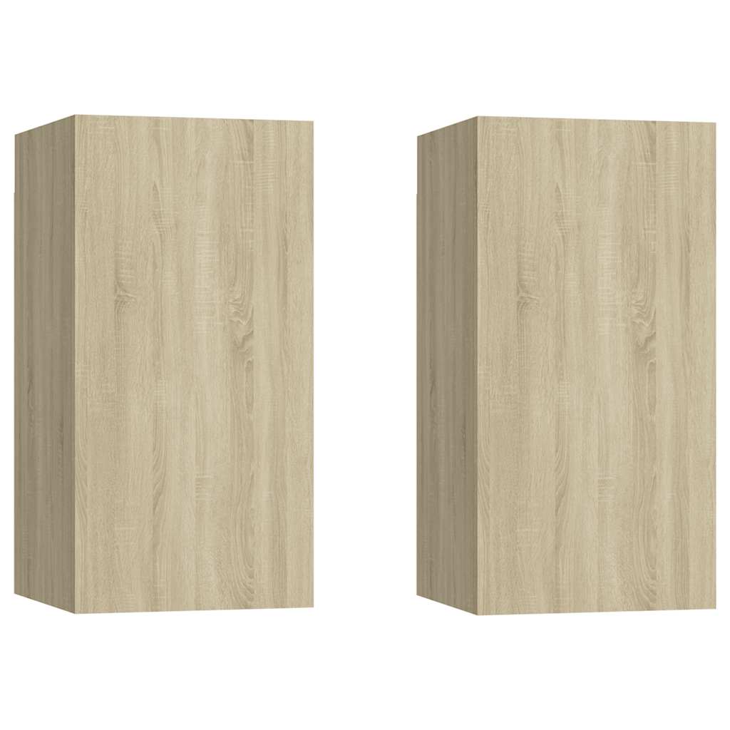 2 db sonoma tölgy szerelt fa TV-szekrény 30,5x30x60 cm