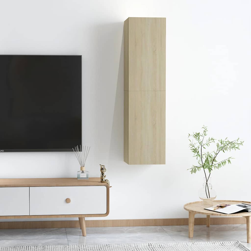 2 db sonoma tölgy szerelt fa TV-szekrény 30,5x30x60 cm