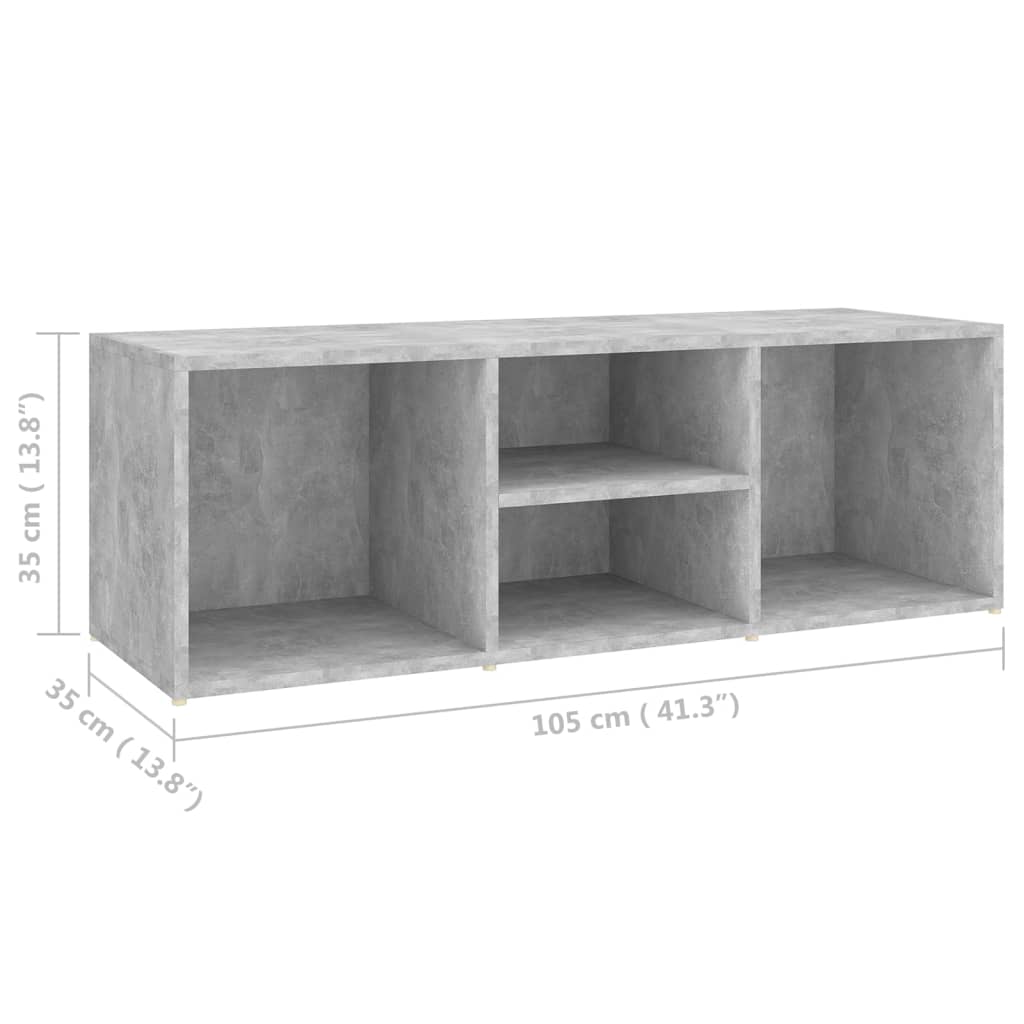 betonszürke szerelt fa cipőtároló pad 105 x 35 x 35 cm