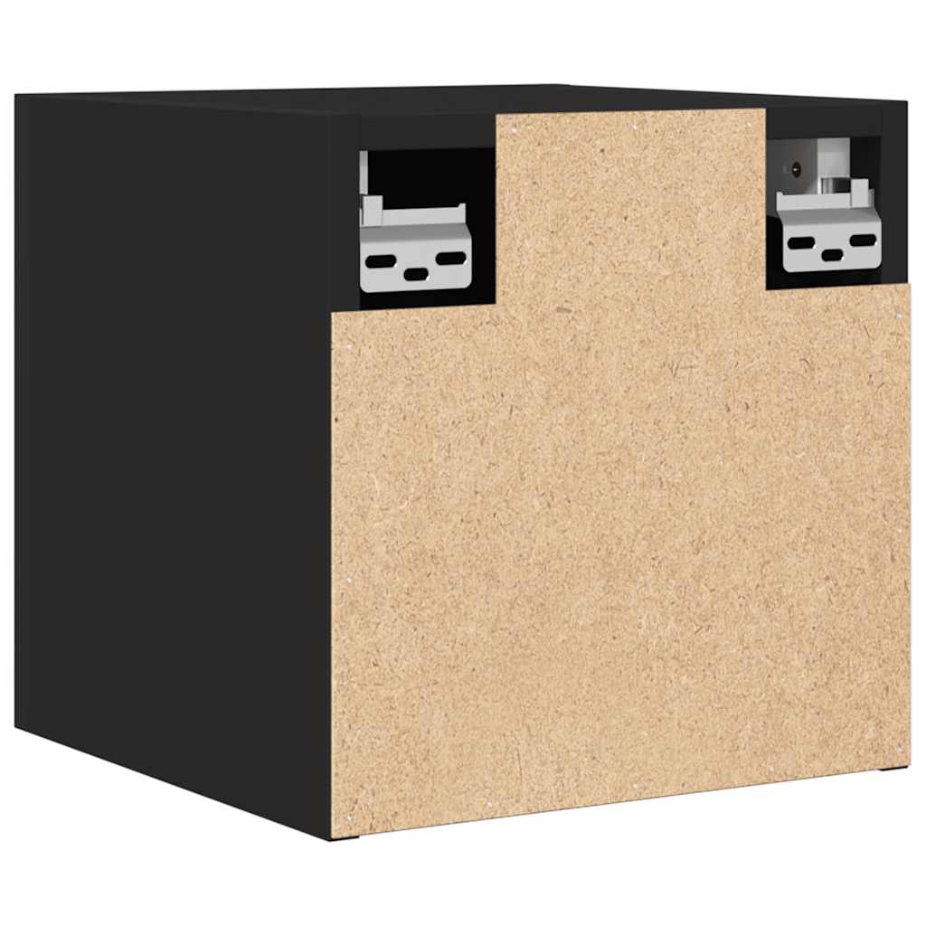 2 db fekete falra szerelhető TV-szekrény 30,5 x 30 x 30 cm