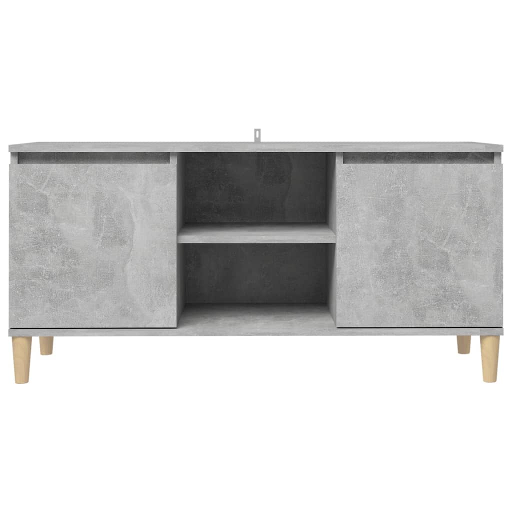 betonszürke TV-szekrény tömör falábakkal 103,5 x 35 x 50 cm