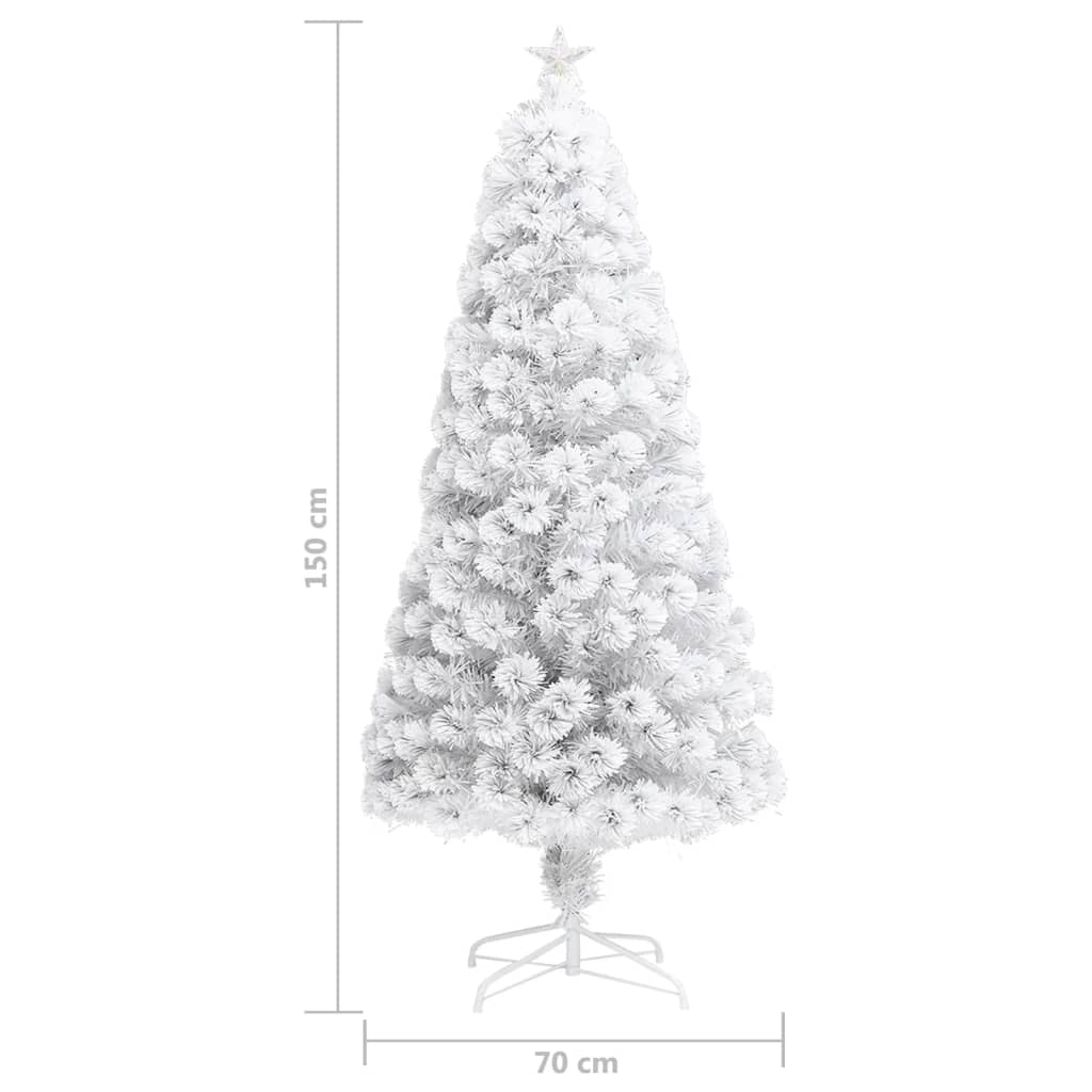 fehér száloptikás megvilágított műkarácsonyfa 150 cm