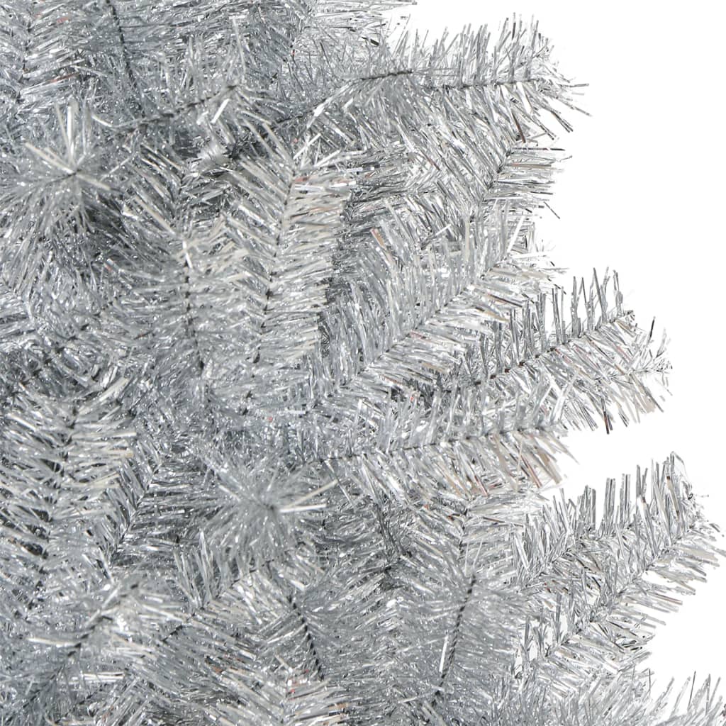 ezüstszínű PET műkarácsonyfa állvánnyal 120 cm