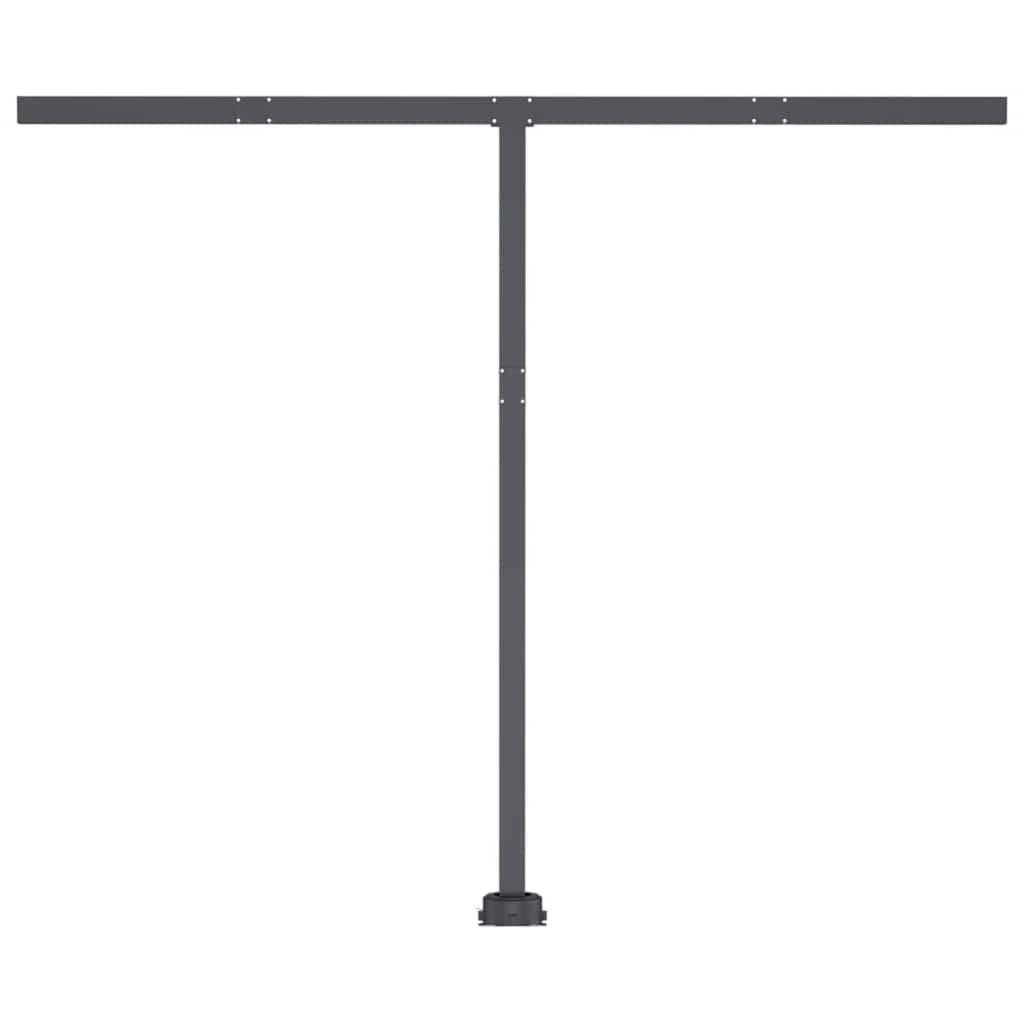 kék és fehér kézzel kihúzható LED-es napellenző 350x250 cm