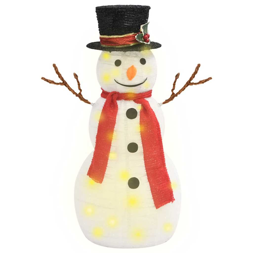 dekoratív luxus szövet karácsonyi LED-es hóember figura 60 cm