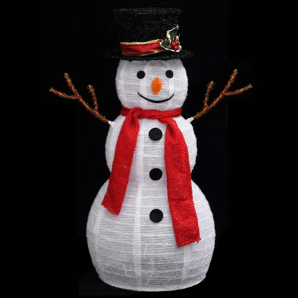 dekoratív luxus szövet karácsonyi LED-es hóember figura 60 cm
