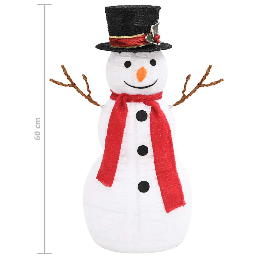 dekoratív luxus szövet karácsonyi LED-es hóember figura 60 cm
