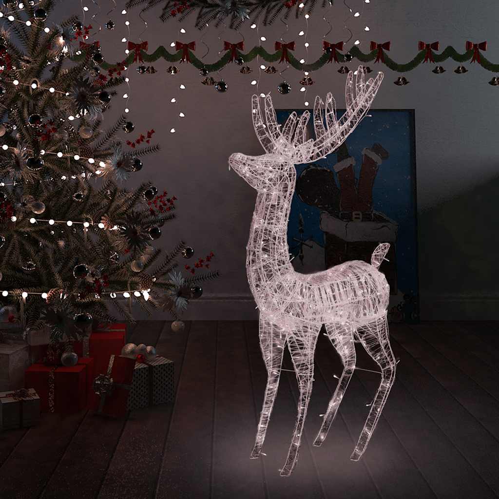 meleg fehér XXL akril karácsonyi rénszarvas 250 LED-del 180 cm