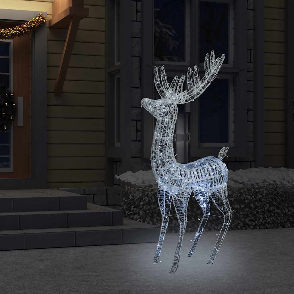 hideg fehér XXL akril karácsonyi rénszarvas 250 LED-del 180 cm
