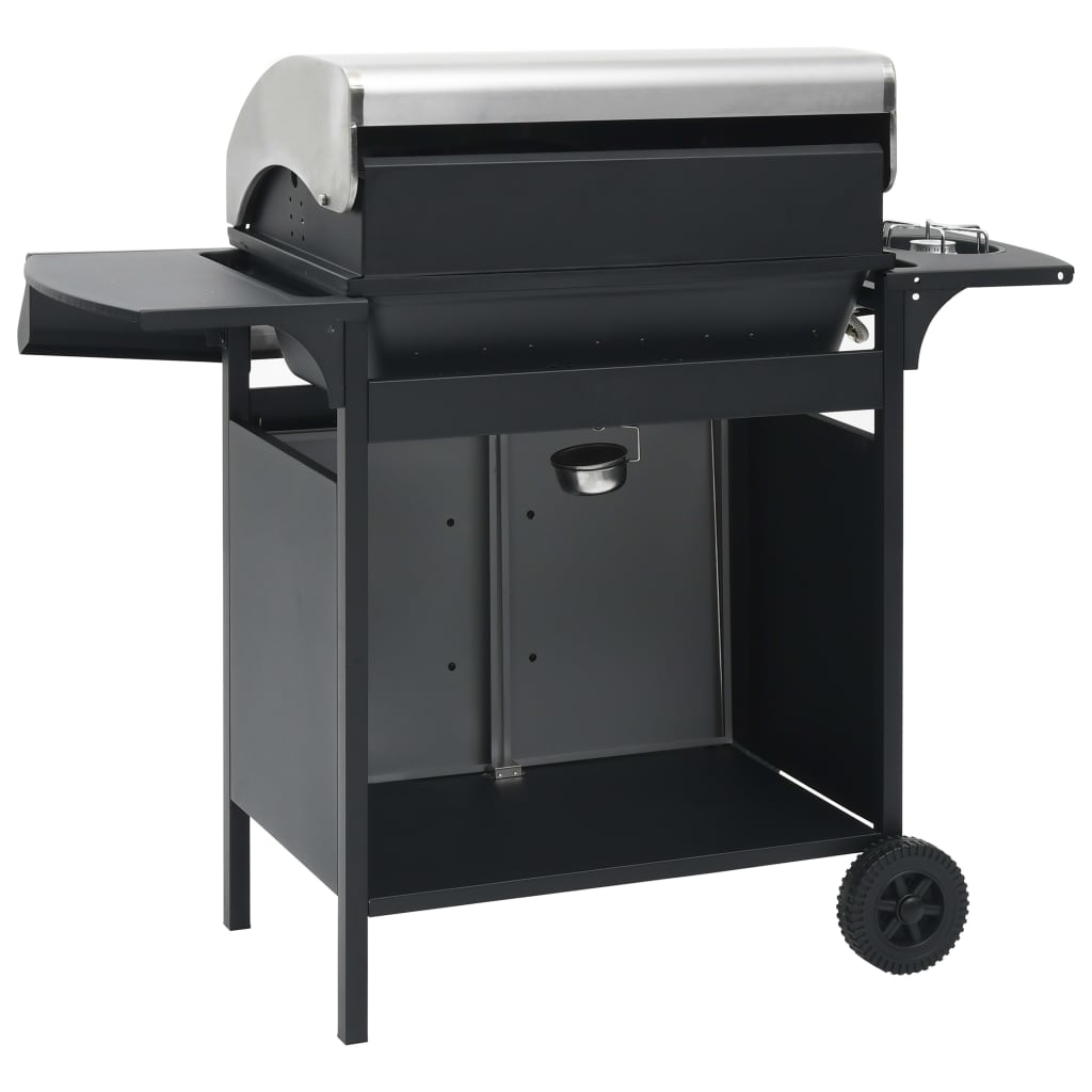 fekete és ezüst gázgrillsütő 4+1 főzőfelülettel