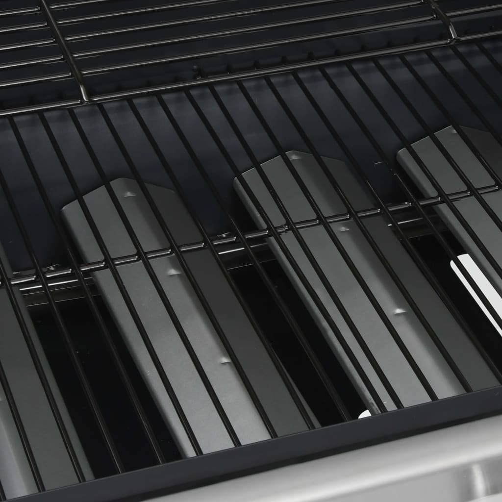 fekete és ezüst gázgrillsütő 4+1 főzőfelülettel