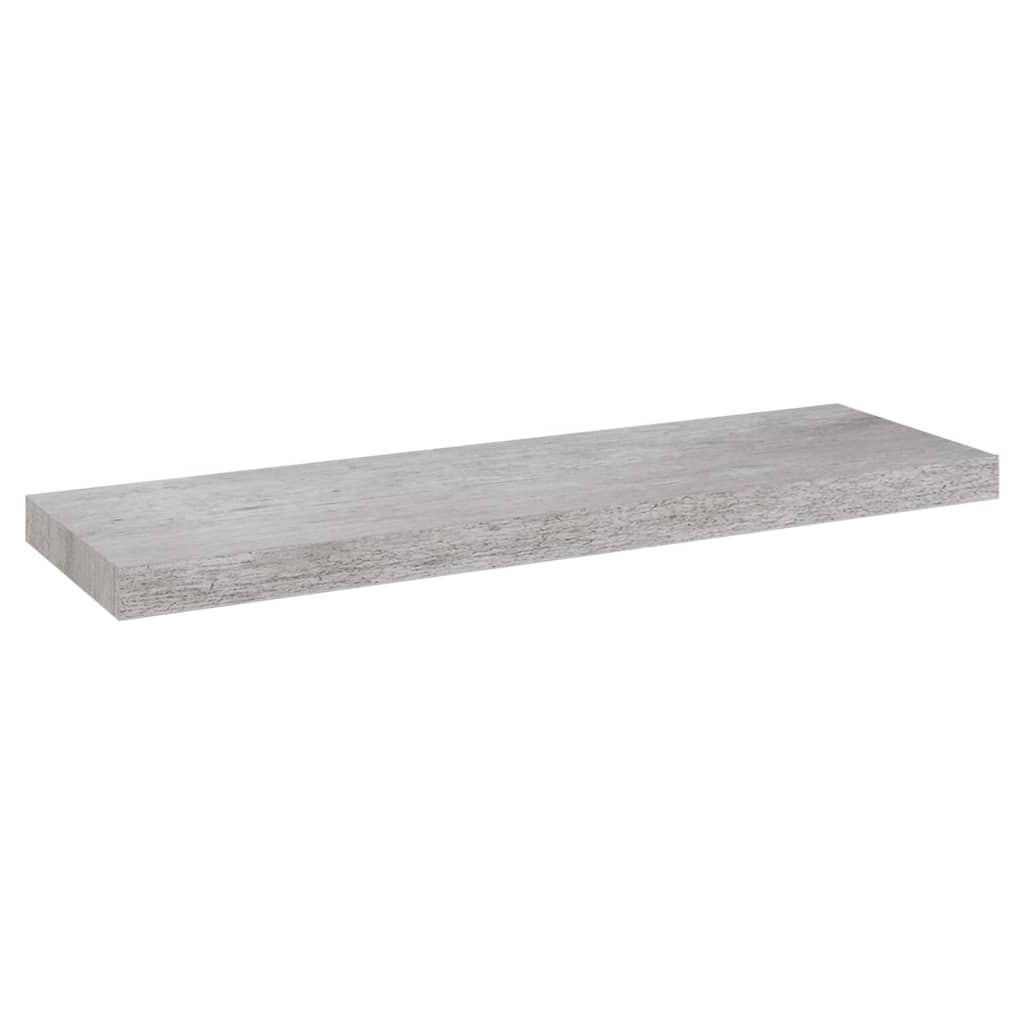 2 db betonszürke MDF lebegő fali polc 80 x 23,5 x 3,8 cm