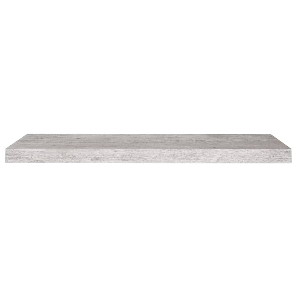 2 db betonszürke MDF lebegő fali polc 80 x 23,5 x 3,8 cm