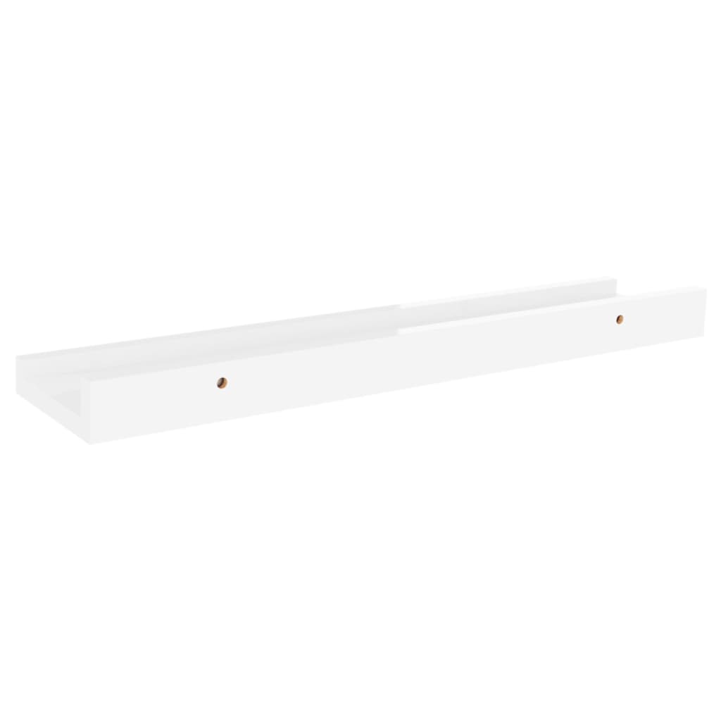 2 db magasfényű fehér fali polc 40 x 9 x 3 cm