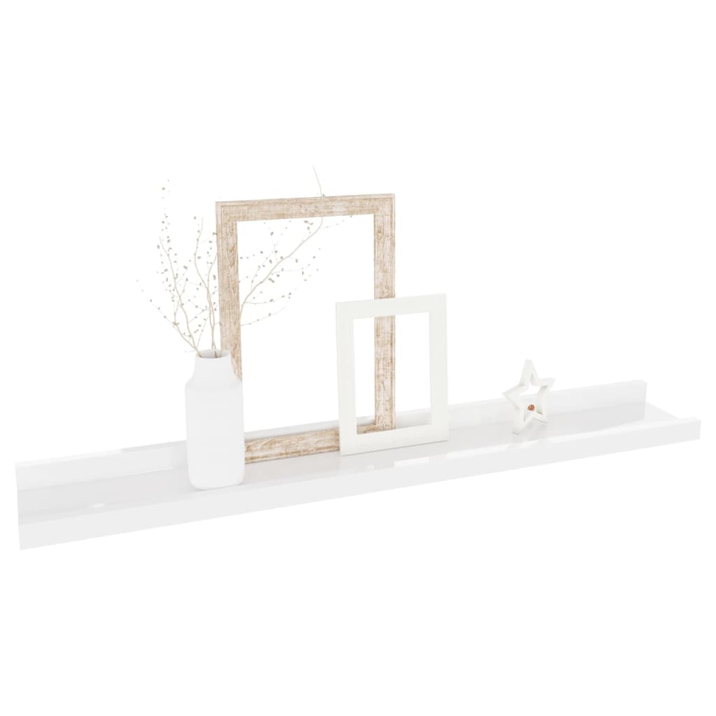 2 db magasfényű fehér fali polc 60 x 9 x 3 cm