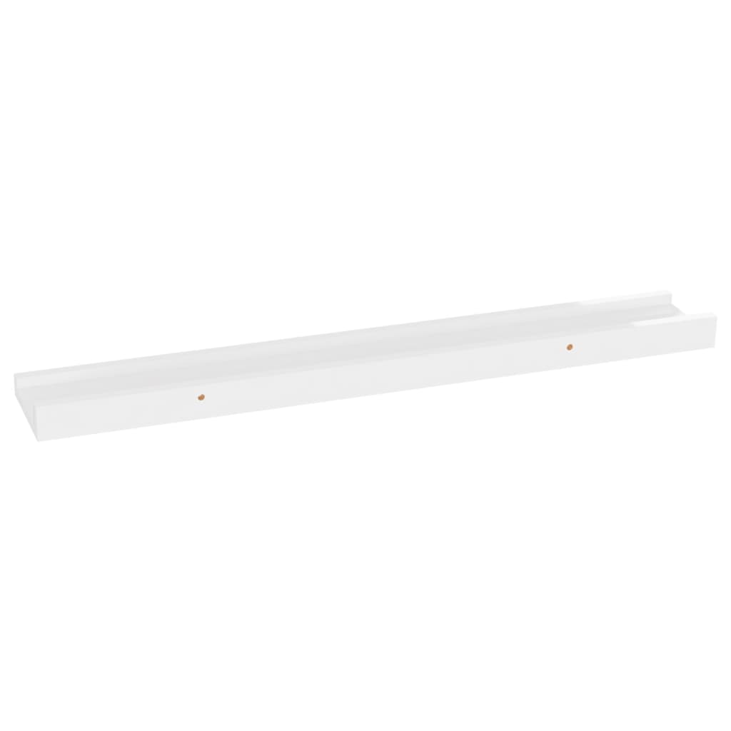 2 db magasfényű fehér fali polc 60 x 9 x 3 cm