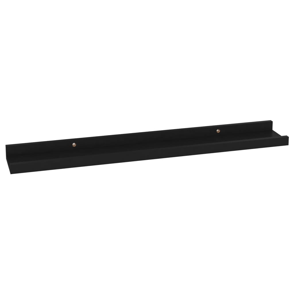 4 db fekete fali polc 60 x 9 x 3 cm
