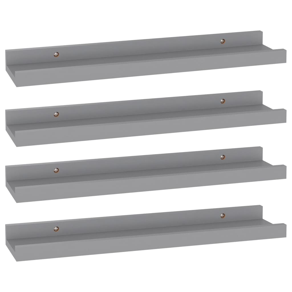 4 db szürke fali polc 40 x 9 x 3 cm