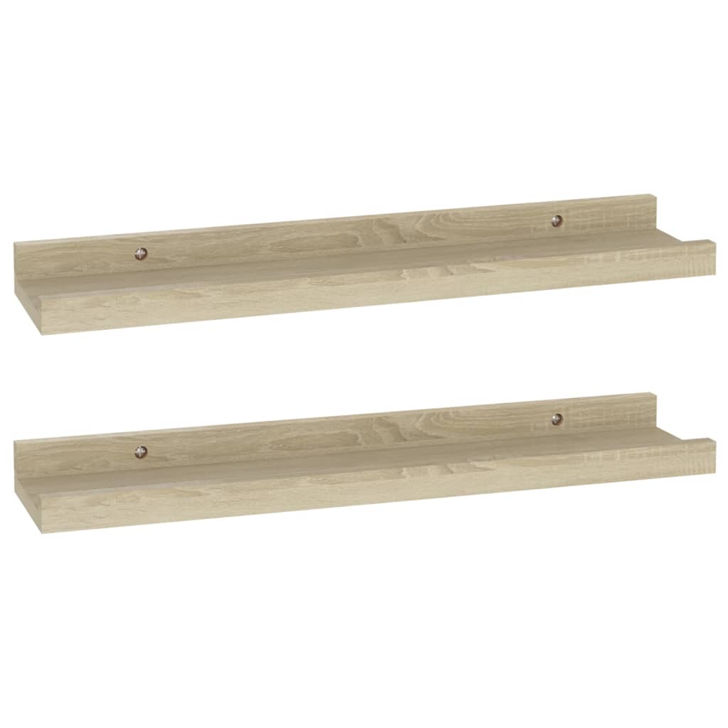 2 db sonoma tölgyfa fali polc 40 x 9 x 3 cm