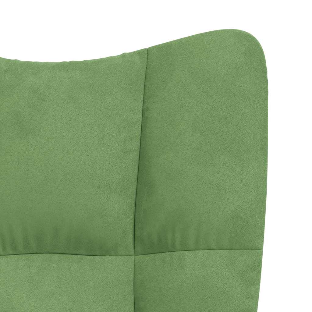 világoszöld bársony pihenőszék lábtartóval