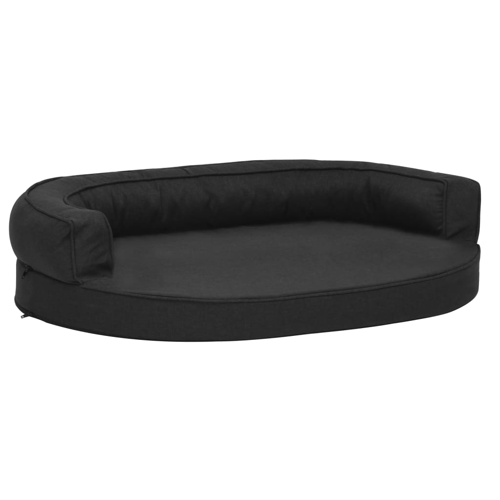 fekete ergonomikus vászonhatású kutyaágymatrac 75 x 53 cm