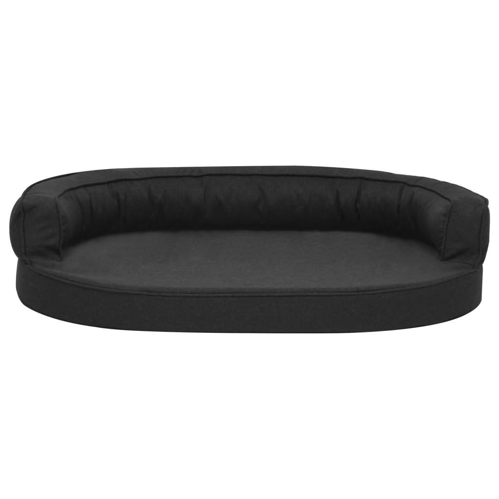 fekete ergonomikus vászonhatású kutyaágymatrac 75 x 53 cm