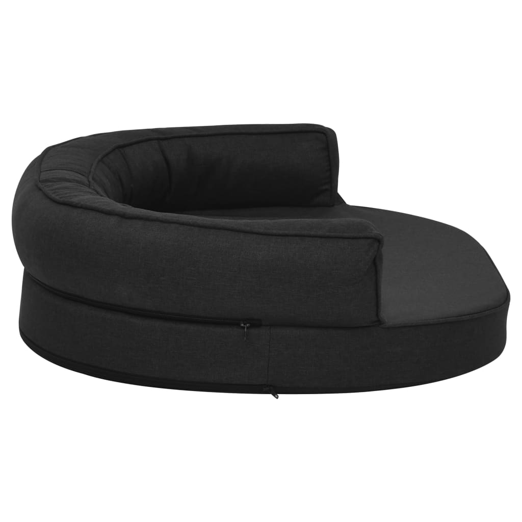 fekete ergonomikus vászonhatású kutyaágymatrac 75 x 53 cm