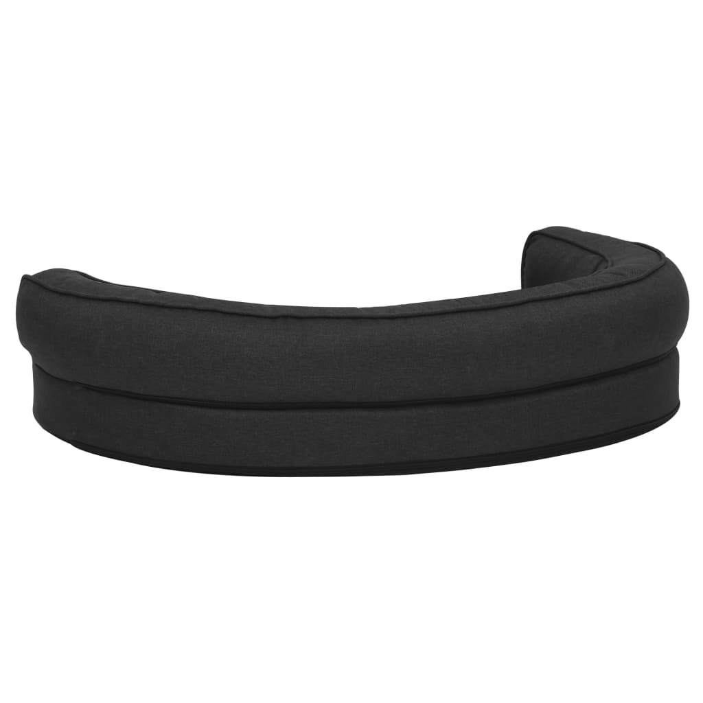 fekete ergonomikus vászonhatású kutyaágymatrac 75 x 53 cm