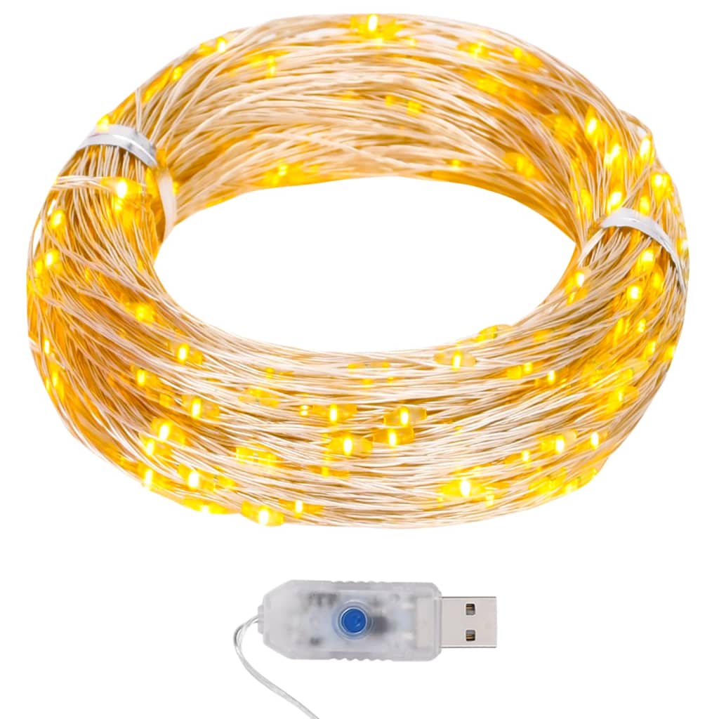 8 funkciós meleg fehér fényű tündérfényfüzér 400 LED-del 40 m