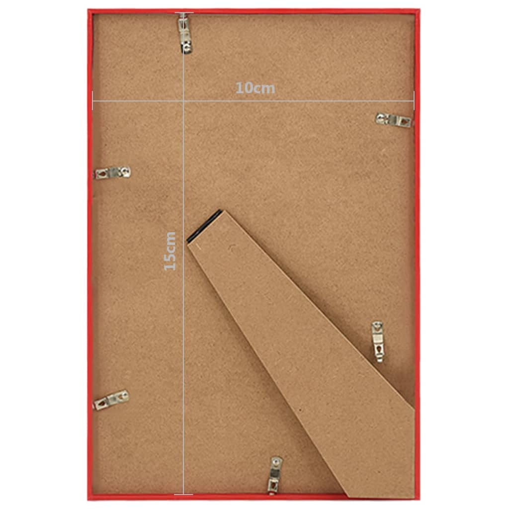 10 db piros MDF asztali fényképkeret 10 x 15 cm
