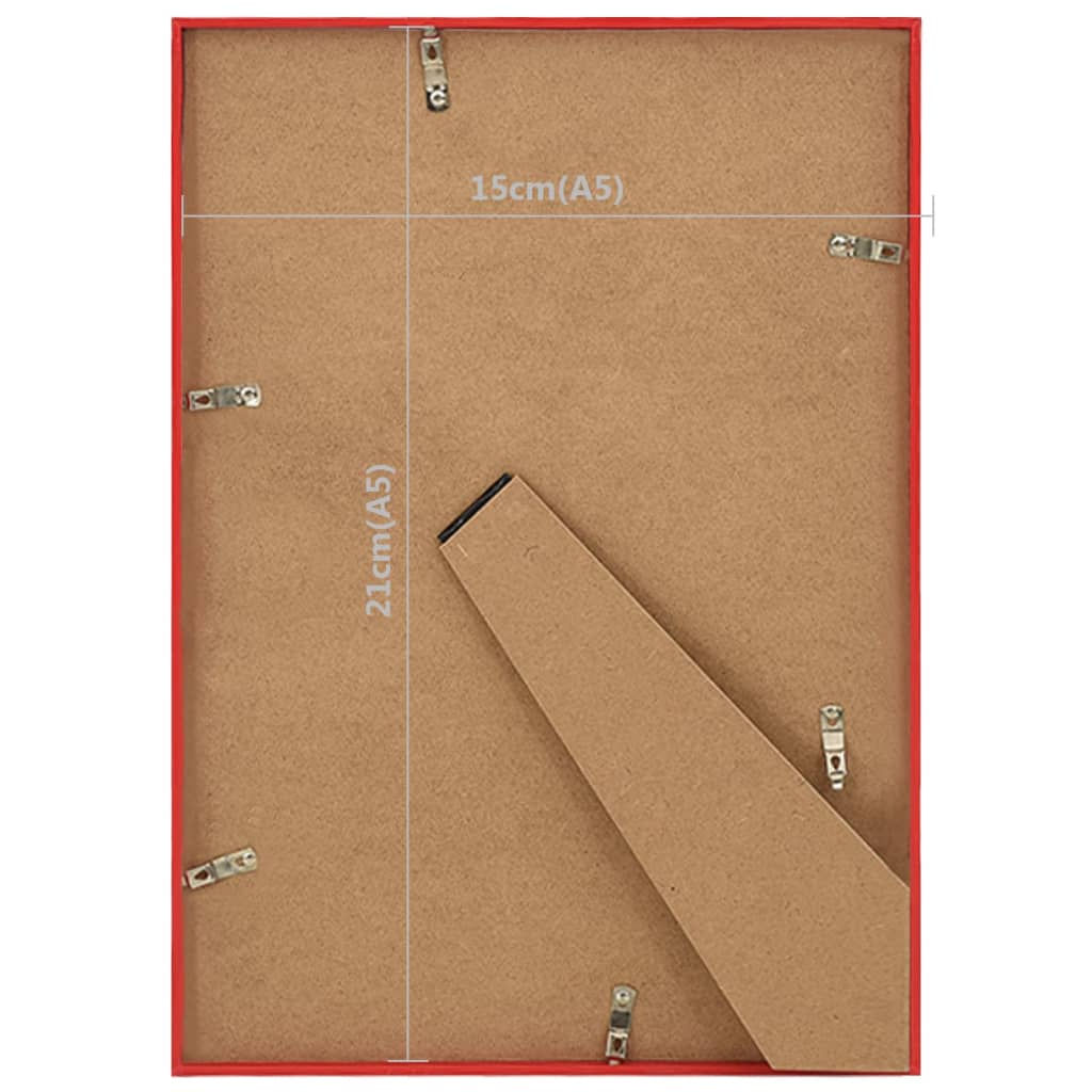 10 db piros MDF asztali fényképkeret 15 x 21 cm