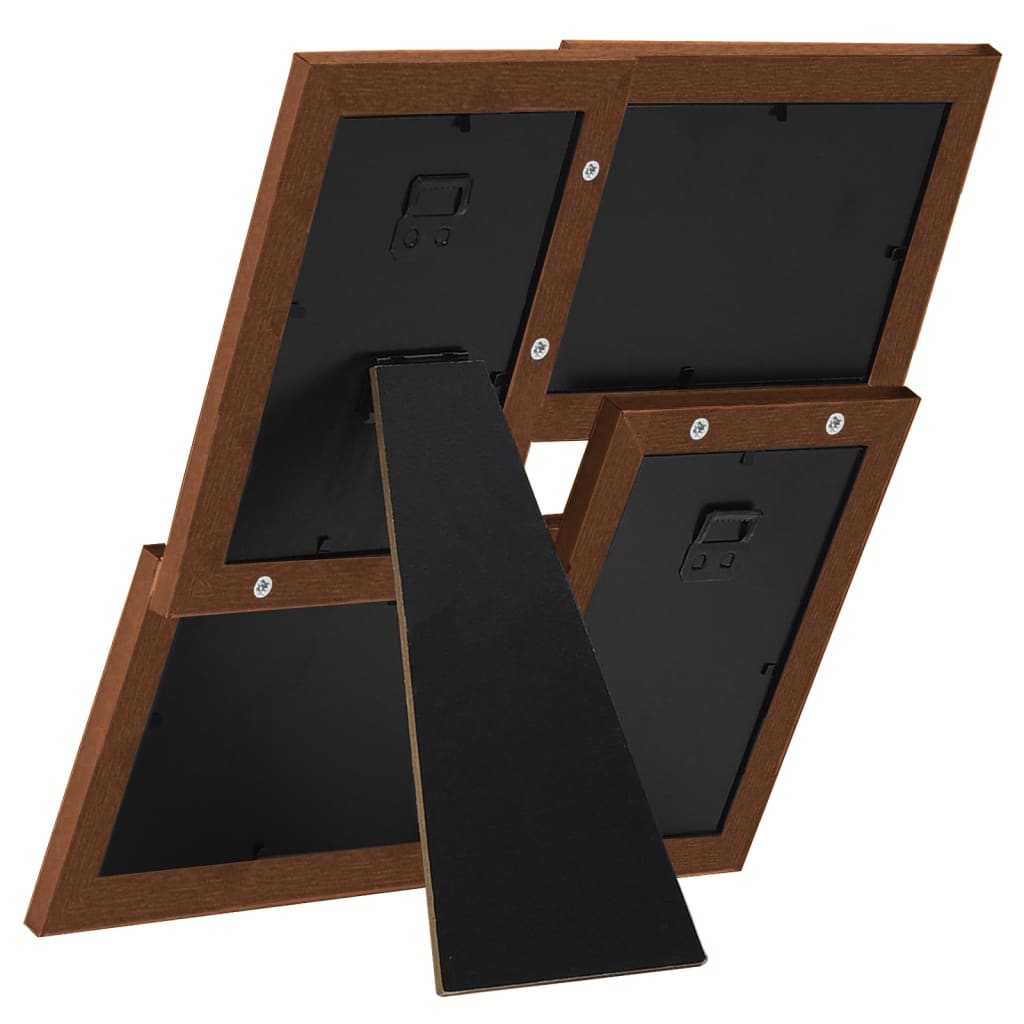 sötétbarna MDF fényképkeretszett 4 db 13 x 18 cm-es képhez