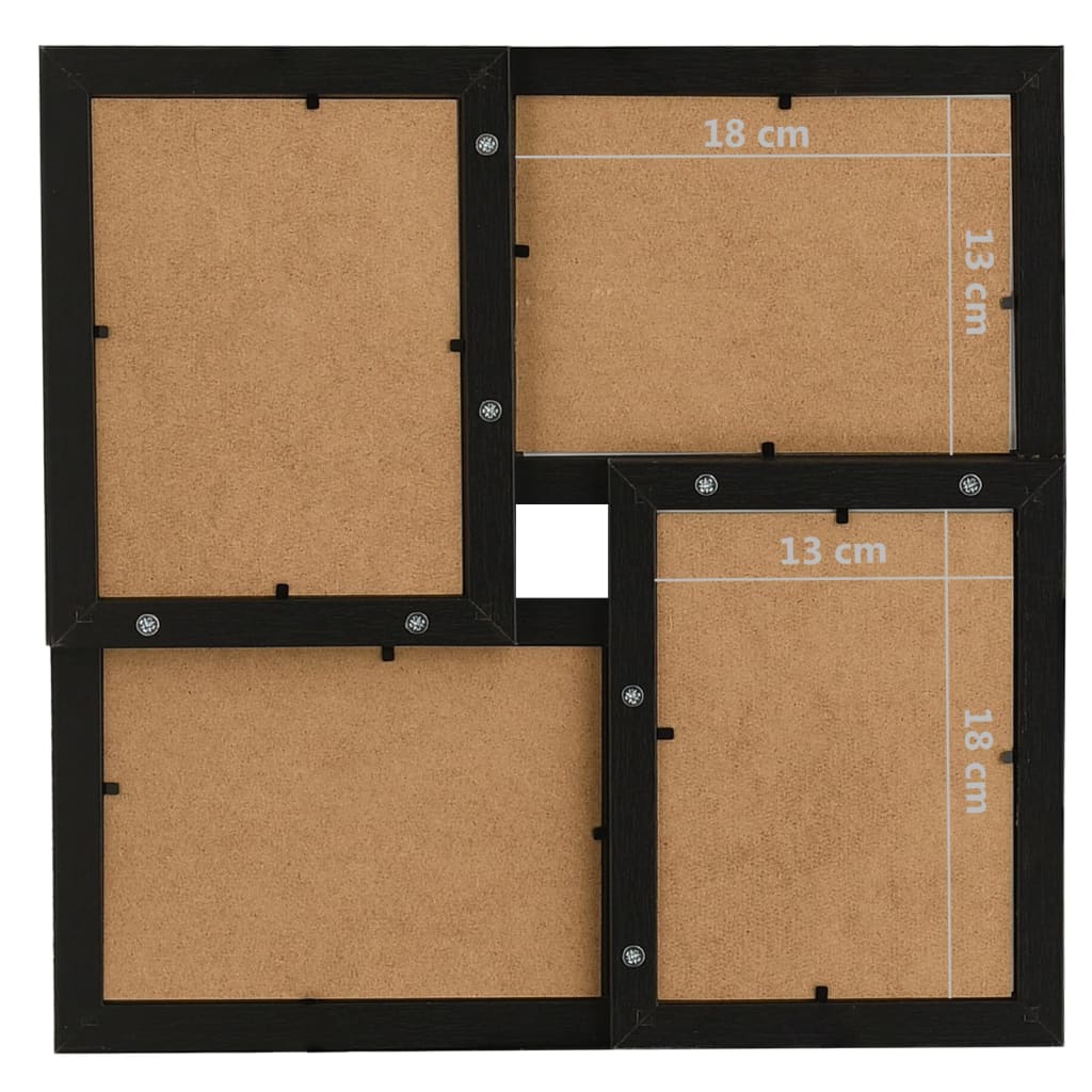 fekete MDF fényképkeretszett 4 db 13 x 18 cm-es képhez